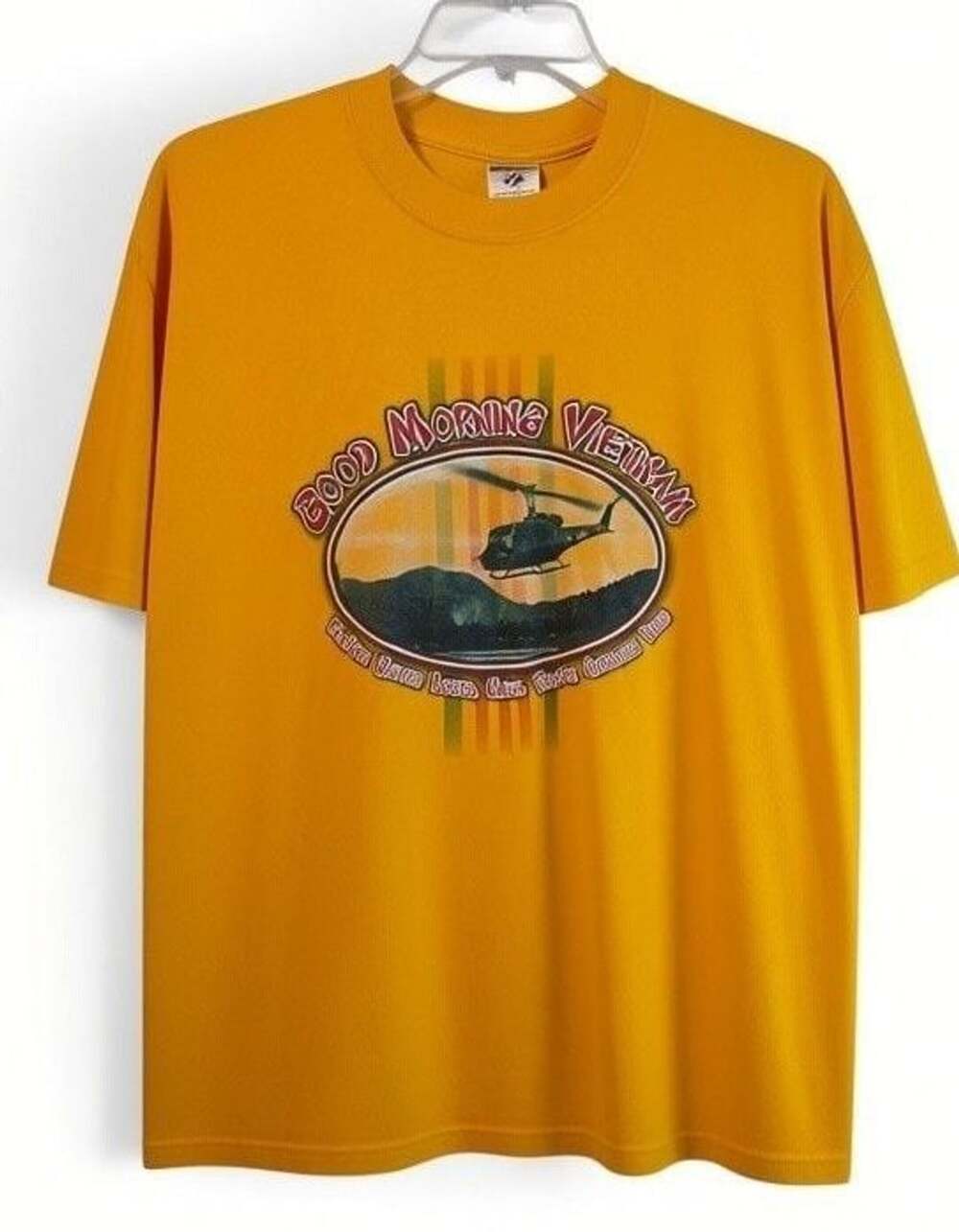 Jerzees Good Morning Vietnam Graphic T-Shirt Size L Gold